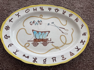 Huge 1950's Fred Roberts Chuck wagon 20'inch Platter Lariat Spurs