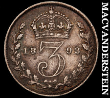 Great Britain: 1893 (closed  3 ) Threepence - Scarce  No Reserve  #E8682
