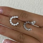 1.9ct Pear & Round Hoop Earrings White Gold 14K Labcreated Diamond F/VS — photo 9