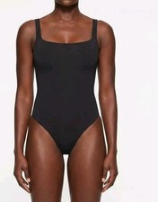 Skims Women's Fits Everybody Square Neck Bodysuit Color Onyx Size XL
