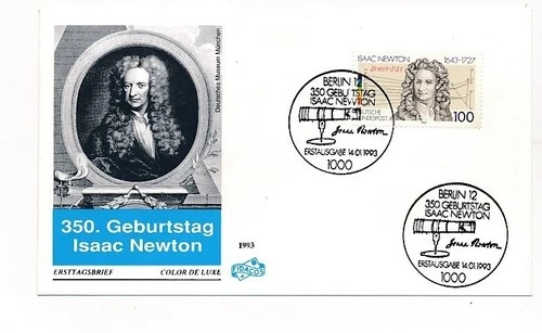 D149827 350th Anniversary Isaac Newton FDC Germany