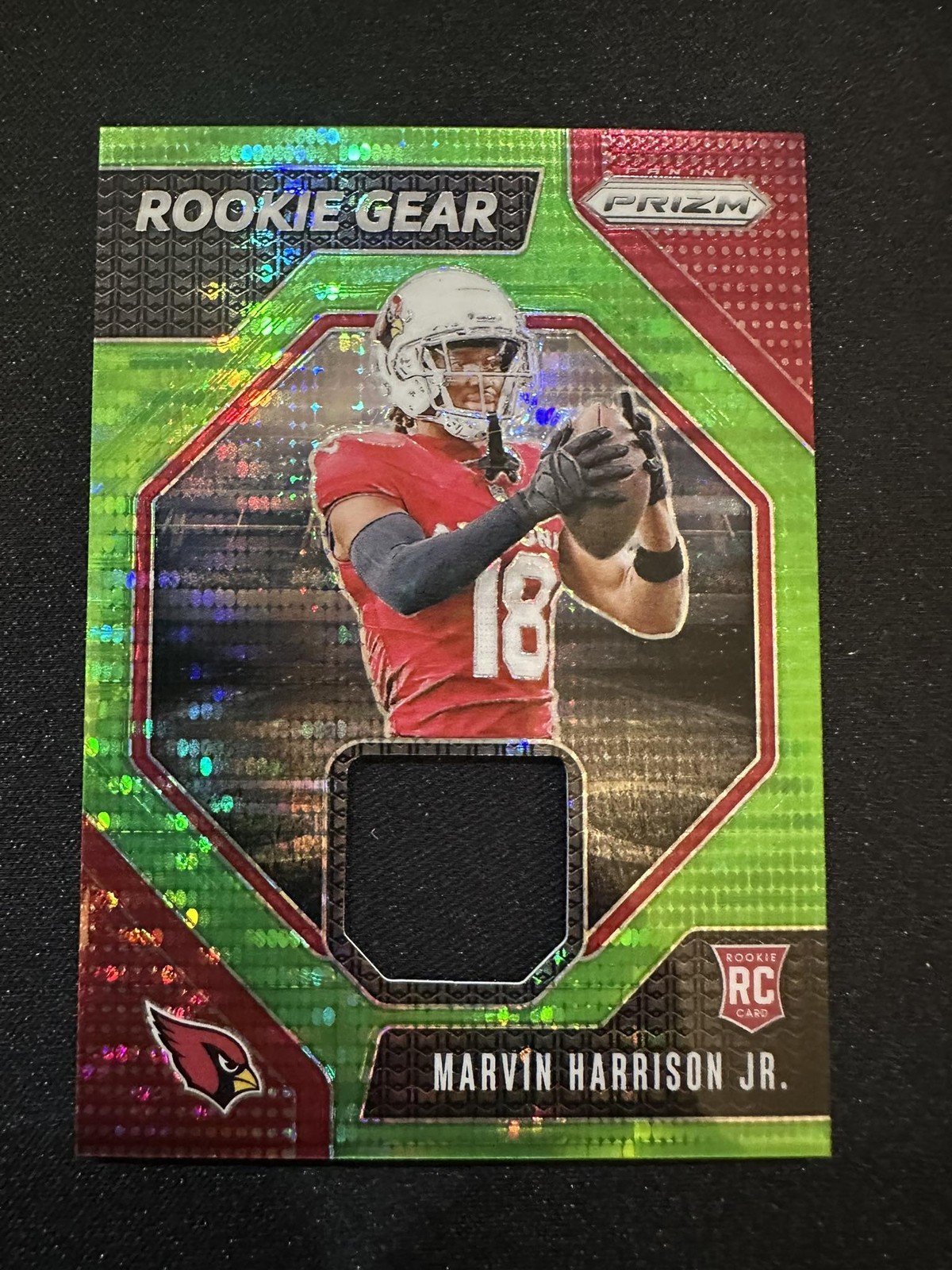 Marvin Harrison Jr. 2024 Panini Prizm #RG-MHJ Rookie Gear Neon Green Pulsar RC