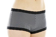 MAIDENFORM Fabulous Fit Classic Micro Lace Black Striped Boyshort Panty Women XL