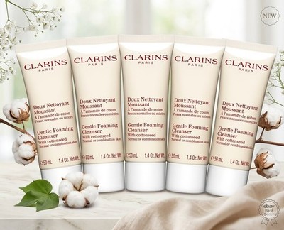 5 Clarins Gentle Foaming Cleanser with Cottonseed 1.4 oz sealed total 7 oz