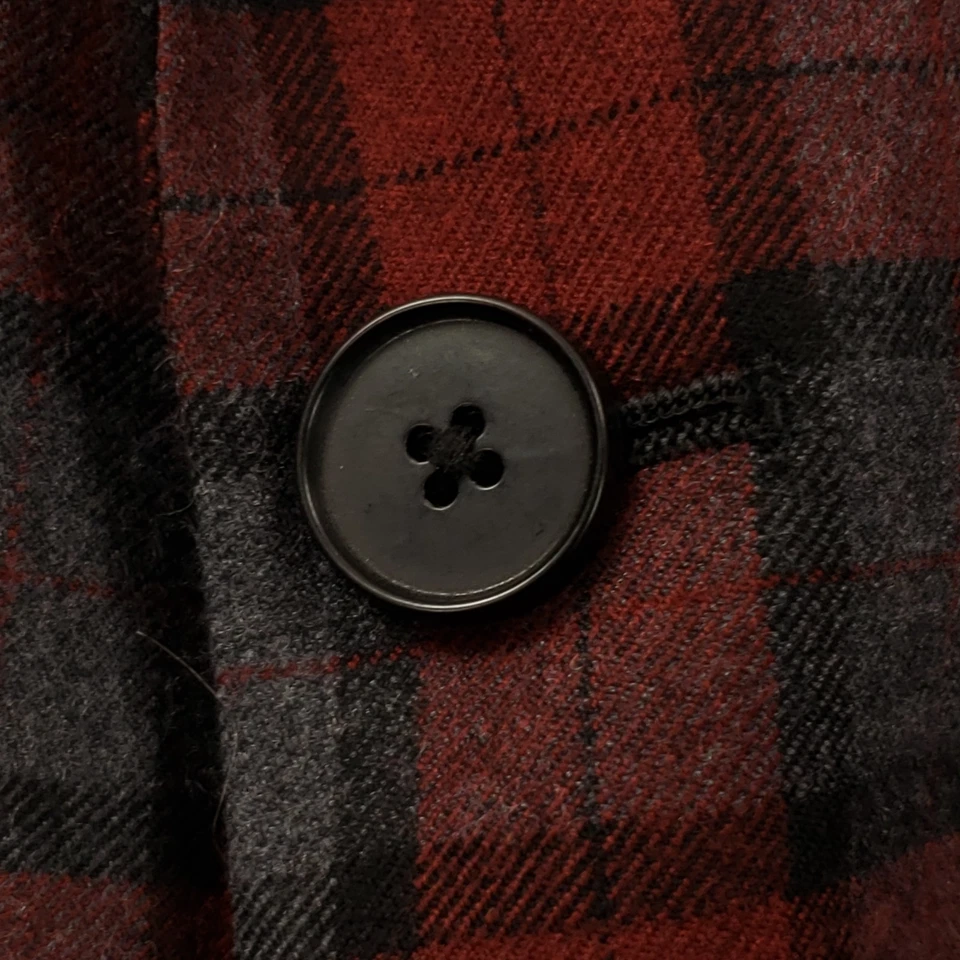 Bar III Sport Coat Mens 42S Slim Fit Red Gray Plaid Wool Poly 2 Button Dual Vent - Image 3 of 4