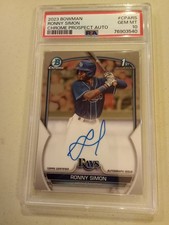 2023 Bowman Chrome Ronny Simon AUTOGRAPH #CPA-RS Graded PSA 10 GEM MINT