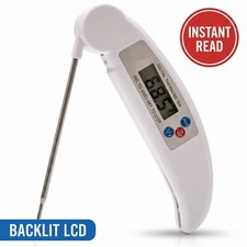 Digital Instant Read Meat Thermometer Foldable 4.5in Probe Grill Kitchen BBQ