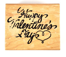 Happy Valentine's Day Wood Mounted Rubber Stamp
