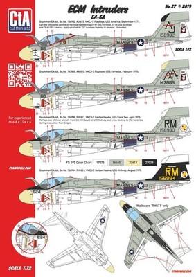 1:72 Decal ''ECM Intruders'' Grumman EA-6A Intruder - 4 Varianten - CtA 027