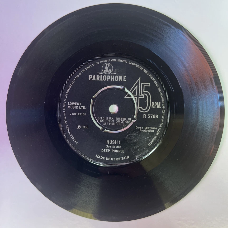 Deep Purple Hush! / One More Rainy Day 7” Vinyl Single 1968 UK 45 VG+ - Image 4 of 4
