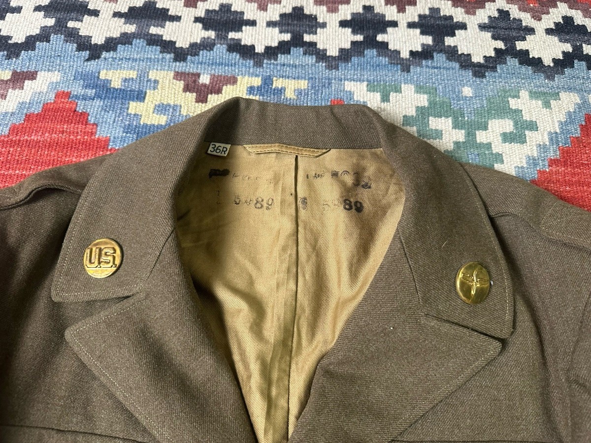 WW2 US Army Airforce Ike Jacket wings ribbon bar 40s Sz 36r | eBay