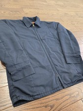 Cintas Work Jacket Men  s Navy Blue Lined Full Zip Coat 970-20 Size M Y1 