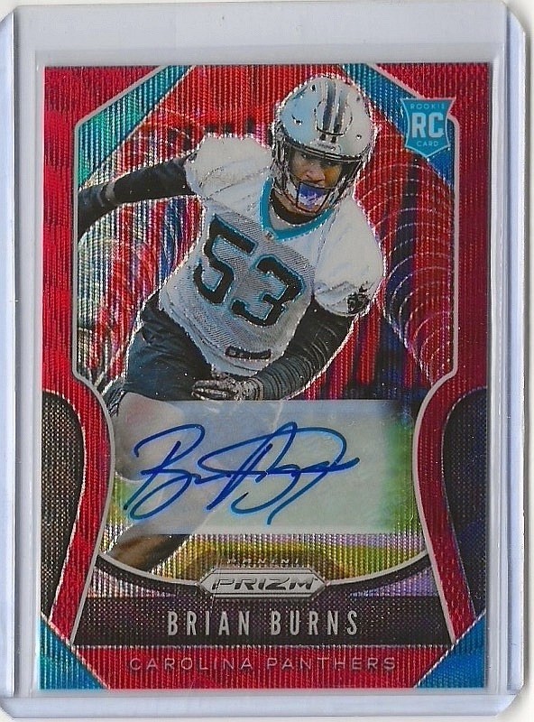 2019 Panini Prizm Rookies Red Wave /149 Brian Burns #318 Rookie Auto RC
