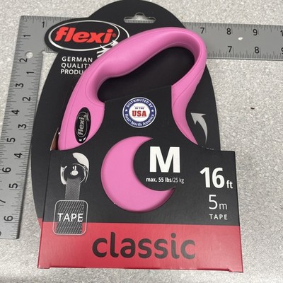 Dog Leash - Medium - Pink - 16 Ft Tape Lead - Max 55 Pd Dog - Brand New flexi 