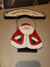 wooden santa sign