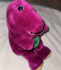 Vintage 1992 Barney Purple Dinosaur Hand Puppet The Lyons Group Plush 12"