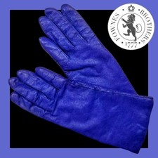 Vintage FOWNES Leather Driving Gloves PURPLE PLUM VIOLET Lined MAD MEN Sz 6.5