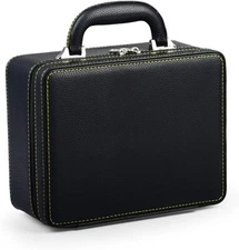 Oirlv Black Luxury Leather Travel Jewelry Box Jewelry Storage Case Jewelry Suitc