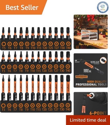 36-Piece Tamper-Resistant Torx Bit Set, S2 Steel for Precision and Strength