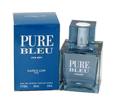PURE BLEU For Men By Karen Low Eau De Toilette 3.4 oz Spray