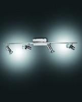 Fabas Anbauleuchte 4X50W Hv-Halogenlampe Nickel Satiniert GU10 IP20 Ohne...