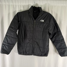 The North Face Puffer Jacket Boys Large Black Full Zip Long Sleeve No Pockets