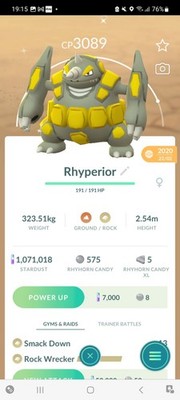 Pokemon Go Shiny Rhyperior 