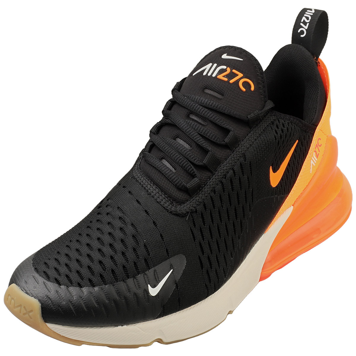 Nike Air Force 270 ブラック/オレンジ Nike Air Max 270 Mens Fashion Sneakers in Black Orange | eBay