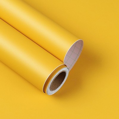 Yellow Contact Paper for Cabinets Walls 17.7''X200'' Back to School Removable S...