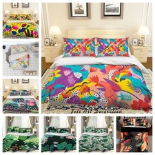 3D Tropical Floral Leaves Colorful Quilt Cover Duvet Cover Comforter set