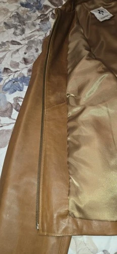 Vintage Italian Leather Jacket Men Euro 52 US 40 Cognac Brown Coat  image 8