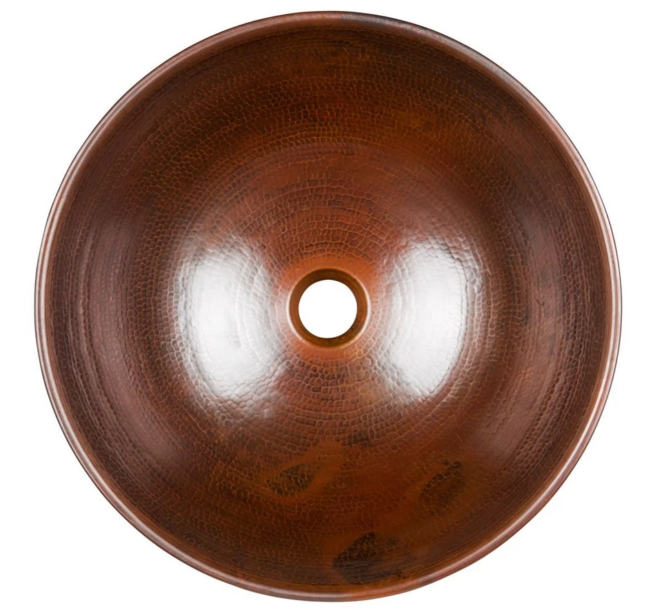 Pia de vaso Sinkology BRV-1405BC Hubble feita à mão pura sólida 14" cobre envelhecido - Imagem 2 de 4