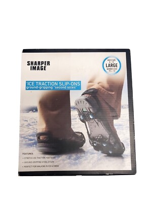 SHARPER IMAGE Ice Traction Slip On Hiking Boot Soles - Large - NEW in Box