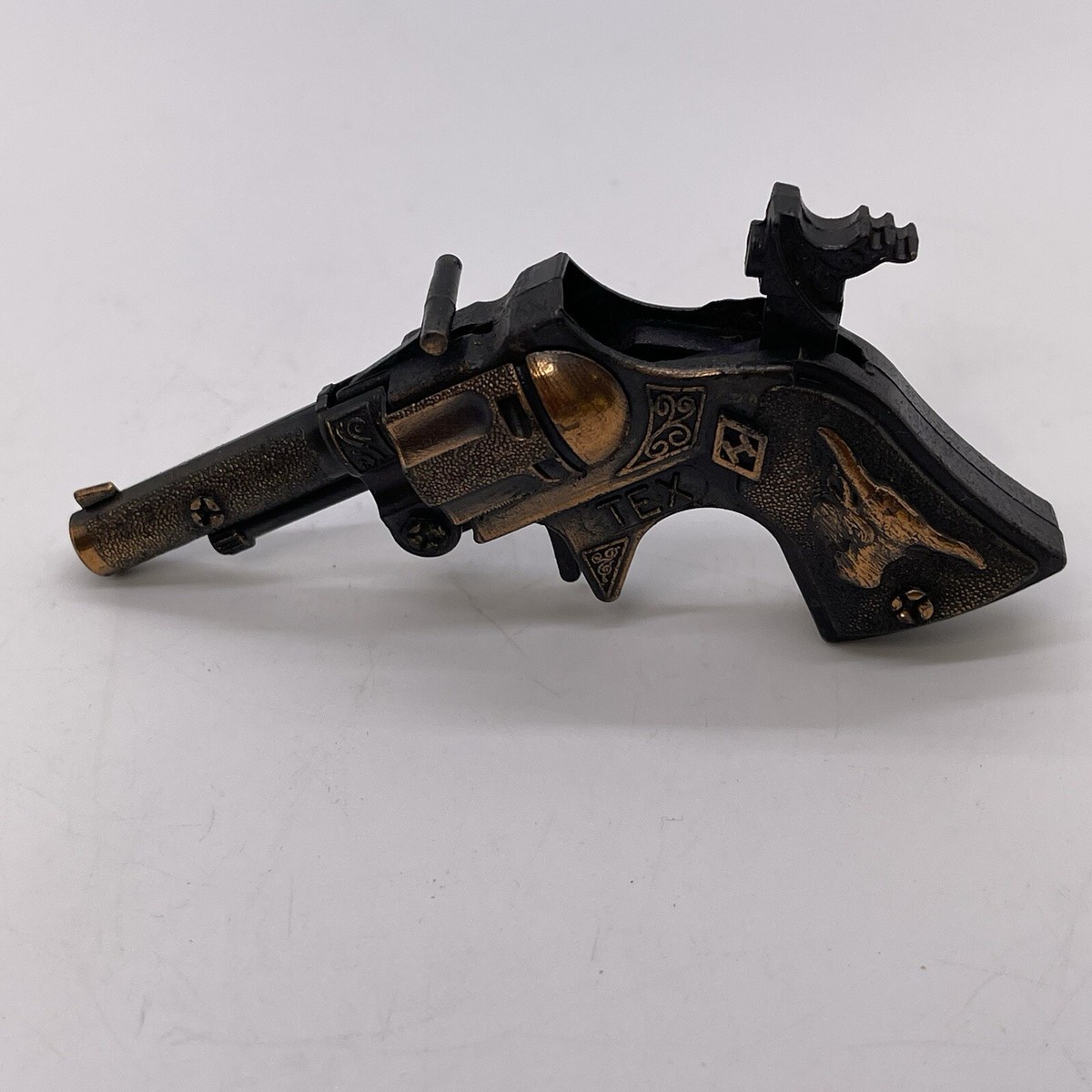 LESLIE HENRY TEX BRONZE COLOR PLATED TOY CAP Gun 1950's | eBay