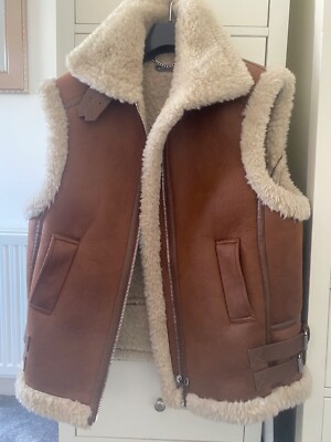 Nearly new Mint Velvet oversized faux fur gilet (sleeveless biker