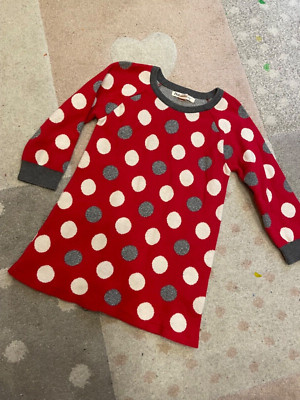  Hatley: Super süßes Kleid Strickkleid Gr. 86/92 Rot Punkte Glitzer  