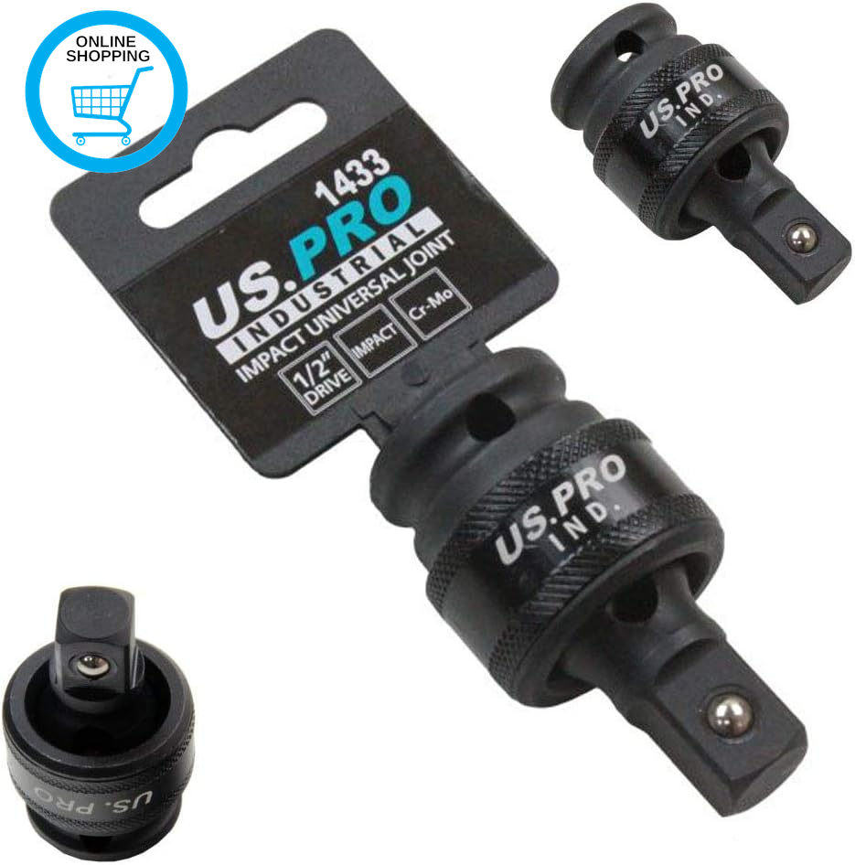 Industrial 1/2"" Drive Impact Universal Joint UJ Wobble Angle Extension Swivel