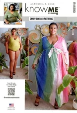 Know Me R11890 One-Piece Swimsuit & Wrap Caftan Cover Up PLUS 28W-38W UC ME2037