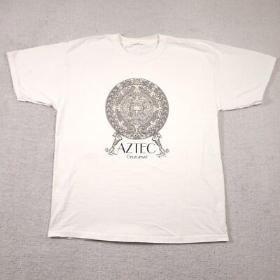 Vintage Cozumel Mexico Travel T Shirt Mens XL/2XL 90s Abstract Mayan Aztec Art