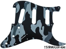 *NEW Stratocaster PICKGUARD for Fender Strat Standard 11 Hole Black Camo Print