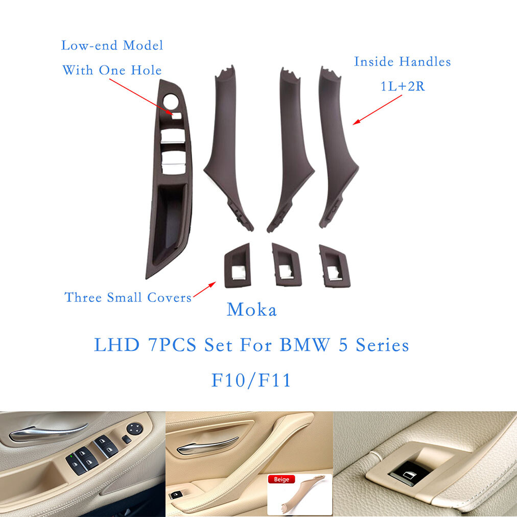 BMW 5 Series F10 F11 7PCS Moka Inner Door Handles Window Switch Panel LHD