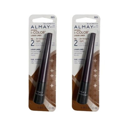 Lot Of 2 Almay Intense I-Color Liquid Liner 021 Black Amethyst For Brown Eyes