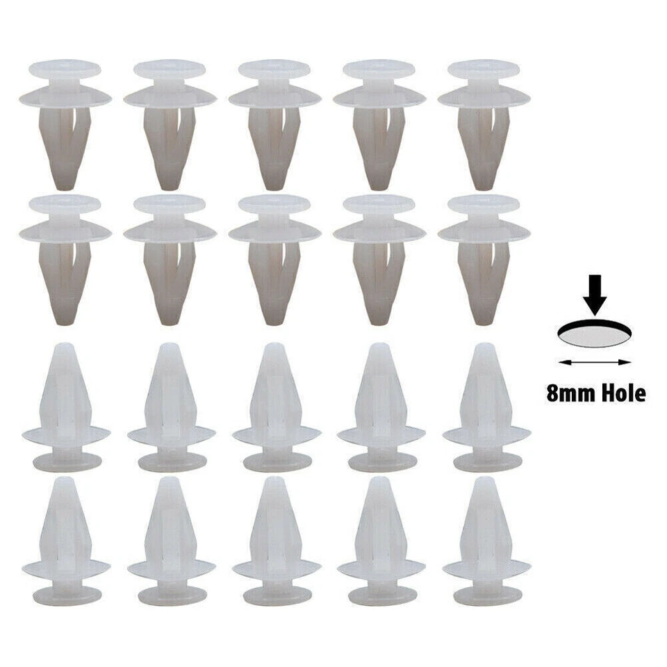 100x Plastic Clips Fastener Screw Rivets Set Trunk Car Bumper Fender For Toyota - Imagem 4 de 4