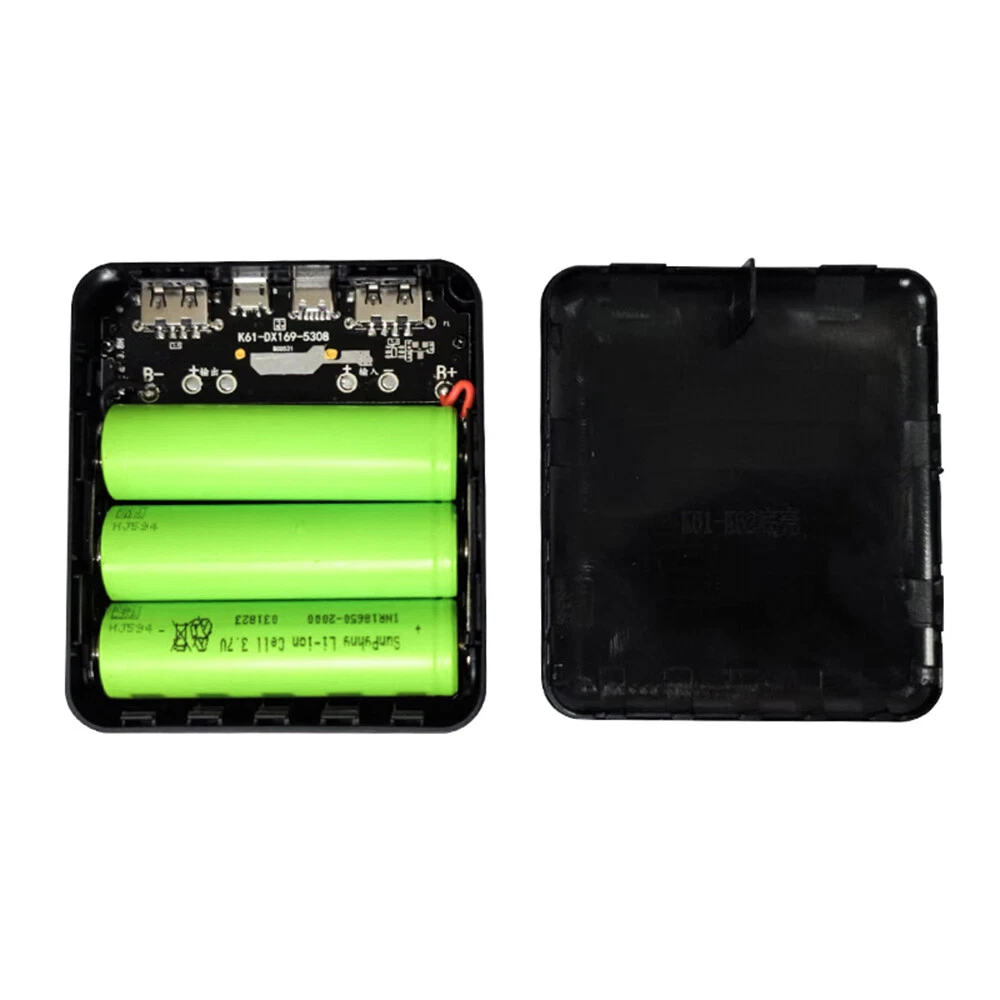 3-Slot 18650 Power Bank Case with Dual USB and LCD Display - DIY Charger Shell Kit