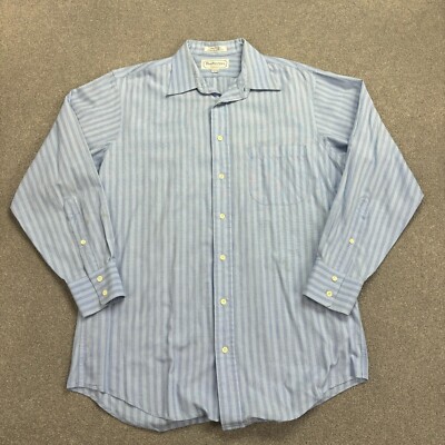 Burberry Hemd Erwachsene Large blau gestreift London England adrett hergestel...