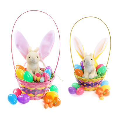 OSTERN DIY GESCHENKKORB SET EIERSUCHE PLÜSCHTIER EI KAPSELN OHREN KINDER PARTY