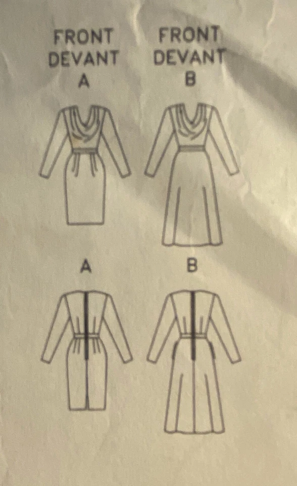 CUT ( TO 14 )  VOGUE SEWING PATTERN BIAS TOP DRESS PATTERN SIZE 12-16 - Image 3 of 3