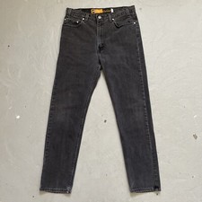 Vintage 1990s Levi’s Silvertab Straight Faded Black Jeans Made In USA 34x32