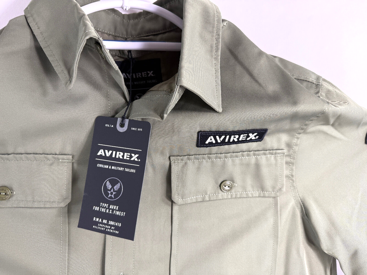 Avirex M65 Army Light Dragon Patched Jacket Green Men`s Size Small 