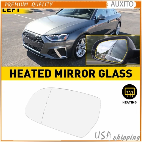 Mirror Glass w/ Backing Heated Left Driver Side LH for Audi A5 A3 S5 A4 Quattro